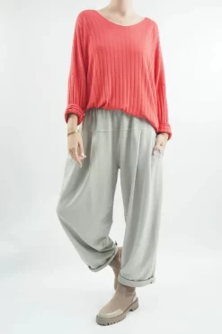 Made In Italy Classic Super Soft Ribbed Fine Knit Top Strawberry -Fashion Women's Store made in italy classic super soft ribbed fine knit strawberry04.jpg