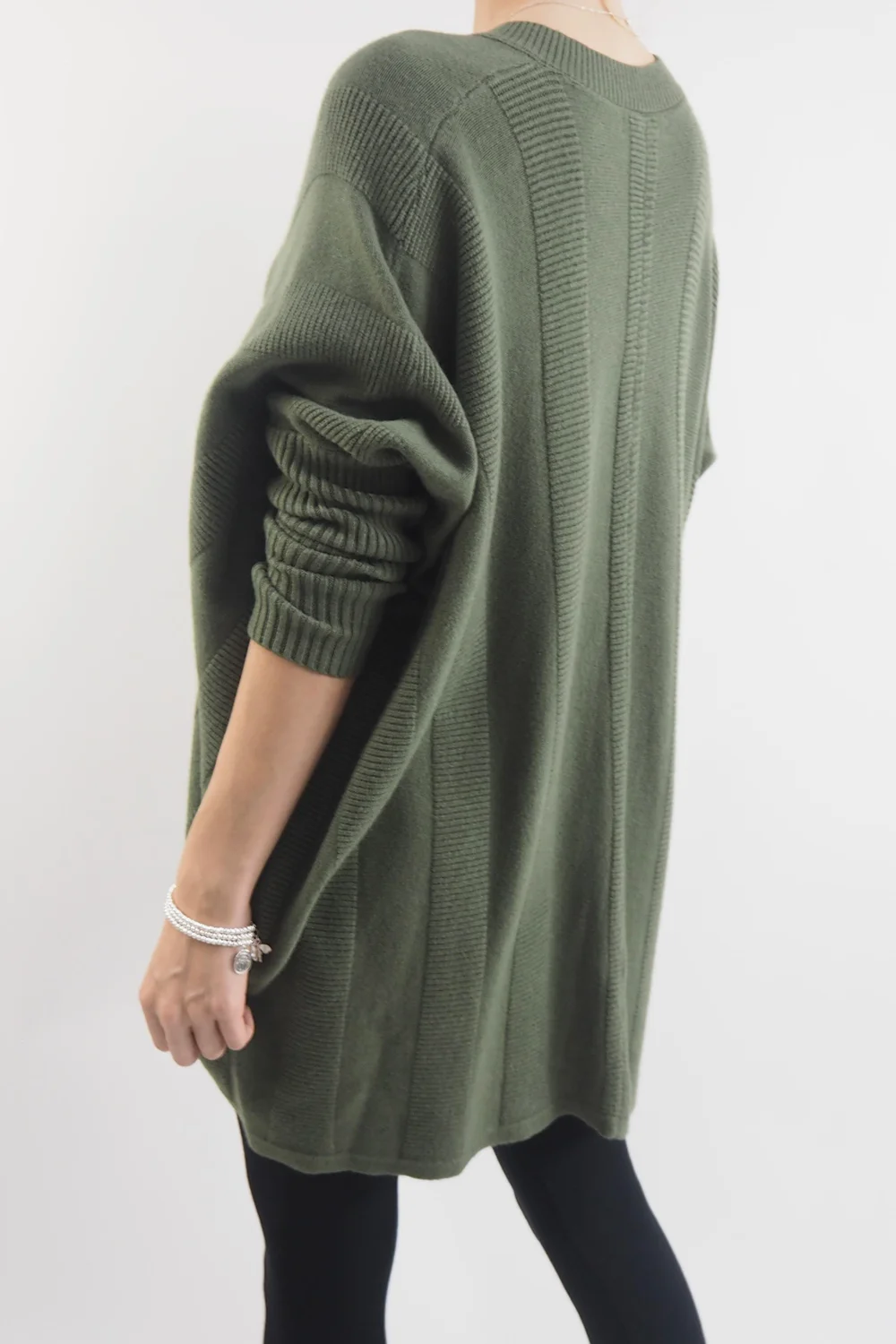 Made In Italy Conrad Chevron Archie Knit Top Khaki 4 Made In Italy Conrad Chevron Archie Knit Top Khaki - Image 2