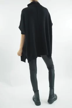 Made In Italy Conrad Classic Blanket Knit Top Black -Fashion Women's Store made in italy conrad classic blanket knit black03.jpg