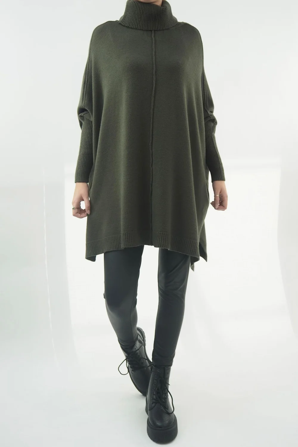 Made In Italy Conrad Classic Blanket Knit Top Deep Khaki 3 Made In Italy Conrad Classic Blanket Knit Top Deep Khaki