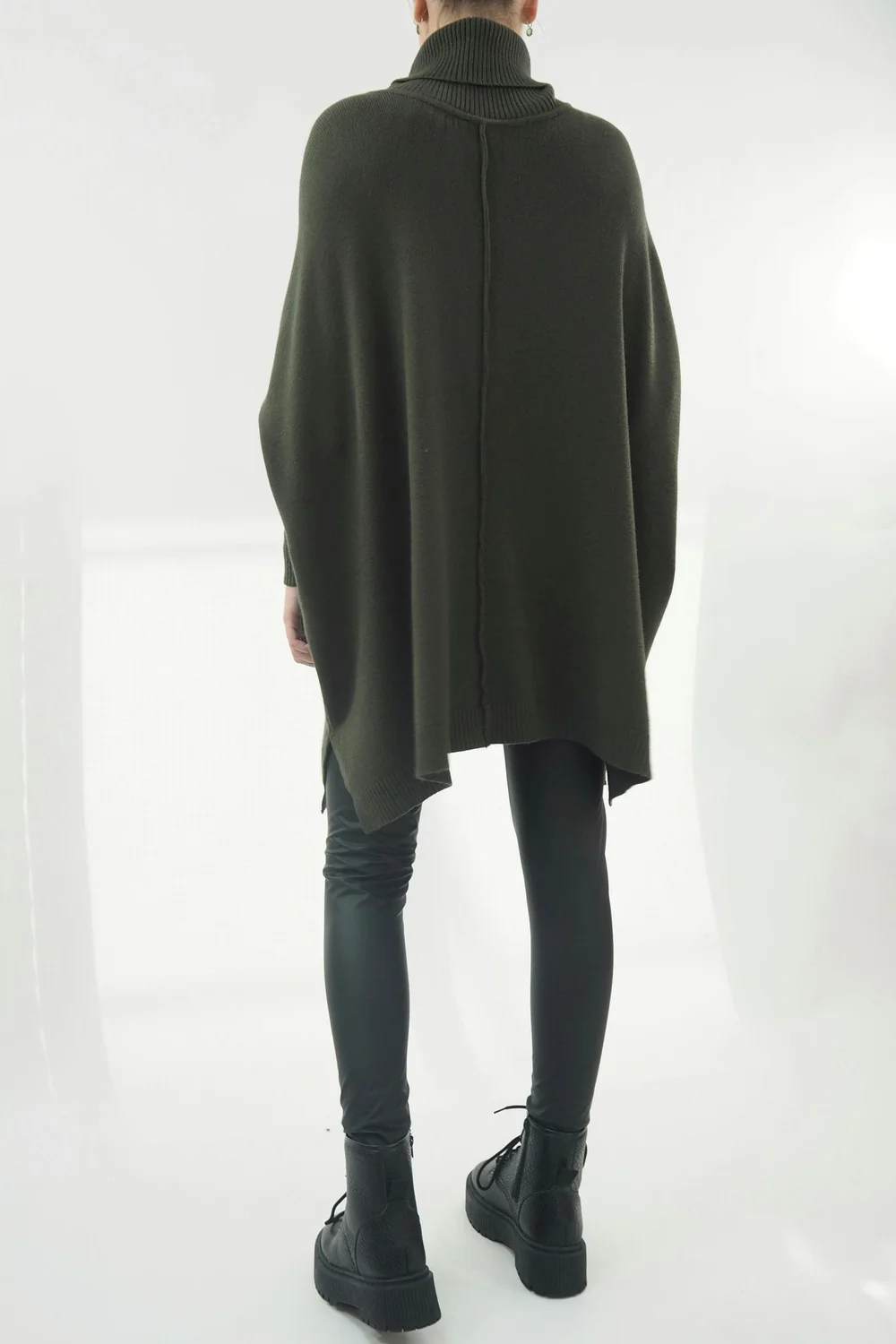 Made In Italy Conrad Classic Blanket Knit Top Deep Khaki 5 Made In Italy Conrad Classic Blanket Knit Top Deep Khaki - Image 3