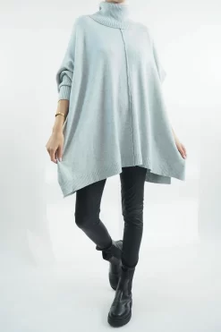 Made In Italy Conrad Classic Blanket Knit Top Dove Marl -Fashion Women's Store made in italy conrad classic blanket knit dove marl4.jpg