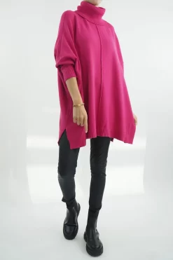 Made In Italy Conrad Classic Blanket Top Knit Geranium