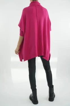 Made In Italy Conrad Classic Blanket Top Knit Geranium -Fashion Women's Store made in italy conrad classic blanket knit geranium3.jpg