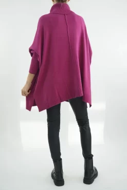 Made In Italy Conrad Classic Blanket Knit Top Magenta -Fashion Women's Store made in italy conrad classic blanket knit magenta3.jpg