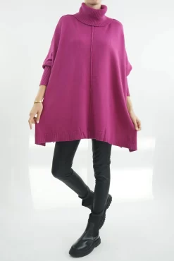 Made In Italy Conrad Classic Blanket Knit Top Magenta -Fashion Women's Store made in italy conrad classic blanket knit magenta4.jpg