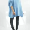 Made In Italy Conrad Classic Blanket Knit Top Sky -Fashion Women's Store made in italy conrad classic blanket knit sky01.jpg