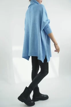 Made In Italy Conrad Classic Blanket Knit Top Sky 7 Made In Italy Conrad Classic Blanket Knit Top Sky -Fashion Women's Store made in italy conrad classic blanket knit sky02.jpg