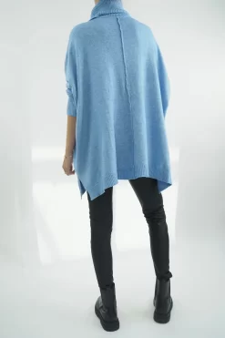 Made In Italy Conrad Classic Blanket Knit Top Sky 8 Made In Italy Conrad Classic Blanket Knit Top Sky -Fashion Women's Store made in italy conrad classic blanket knit sky03.jpg