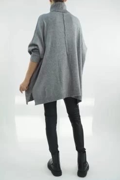 Made In Italy Conrad Classic Blanket Knit Top Slate Marl -Fashion Women's Store made in italy conrad classic blanket knit slate marl3.jpg