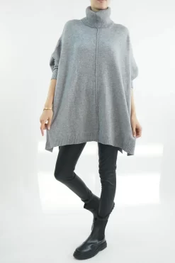 Made In Italy Conrad Classic Blanket Knit Top Slate Marl -Fashion Women's Store made in italy conrad classic blanket knit slate marl4.jpg