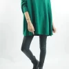 Made In Italy Conrad Oversized Fray Cowl Knit Top Emerald -Fashion Women's Store made in italy conrad oversized fray cowl knit emerald01.jpg