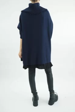 Made In Italy Conrad Oversized Fray Cowl Knit Top Ink -Fashion Women's Store made in italy conrad oversized fray cowl knit ink 4.jpg