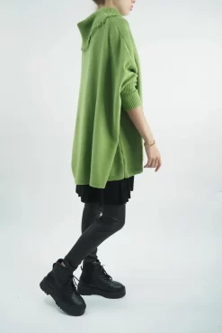 Made In Italy Conrad Oversized Fray Cowl Knit Top Olive Zing 8 Made In Italy Conrad Oversized Fray Cowl Knit Top Olive Zing -Fashion Women's Store made in italy conrad oversized fray cowl knit olive zing 3.jpg