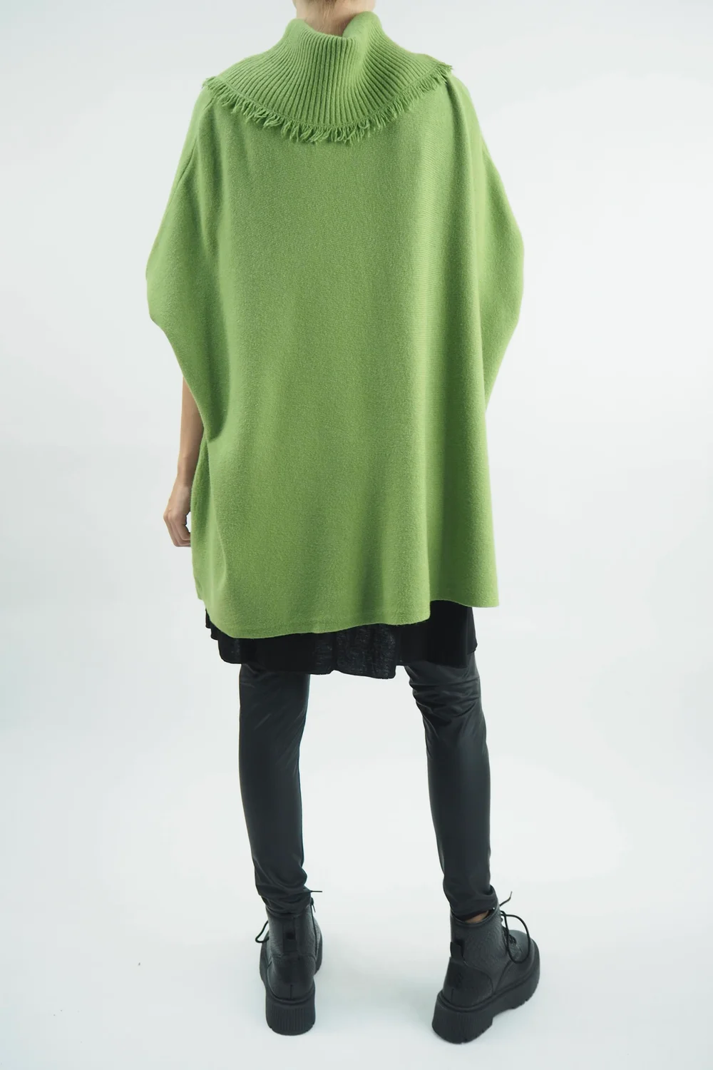 Made In Italy Conrad Oversized Fray Cowl Knit Top Olive Zing 6 Made In Italy Conrad Oversized Fray Cowl Knit Top Olive Zing - Image 4