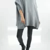 Made In Italy Conrad Oversized Fray Cowl Knit Top Slate Marl -Fashion Women's Store made in italy conrad oversized fray cowl knit slate marl1.jpg