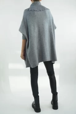 Made In Italy Conrad Oversized Fray Cowl Knit Top Slate Marl -Fashion Women's Store made in italy conrad oversized fray cowl knit slate marl3.jpg