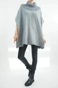 Made In Italy Conrad Oversized Fray Cowl Knit Top Slate Marl -Fashion Women's Store made in italy conrad oversized fray cowl knit slate marl4.jpg