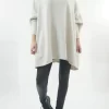 Made In Italy Conrad Oversized Fray Cowl Knit Top Stone -Fashion Women's Store made in italy conrad oversized fray cowl knit stone01.jpg