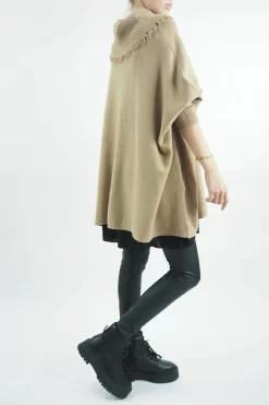 Made In Italy Conrad Oversized Fray Cowl Knit Top Toast -Fashion Women's Store made in italy conrad oversized fray cowl knit toast 3.jpg