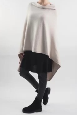 Made In Italy Conrad Seam Back Poncho Stone