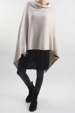 Made In Italy Conrad Seam Back Poncho Stone -Fashion Women's Store made in italy conrad seam back poncho stone2004.jpg