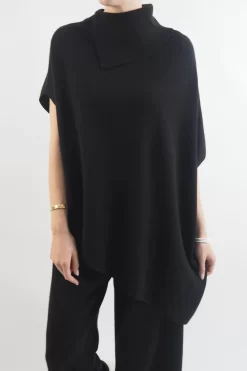 Made In Italy Conrad Tilt Knit Top Black