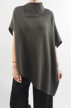 Made In Italy Conrad Tilt Knit Top Khaki