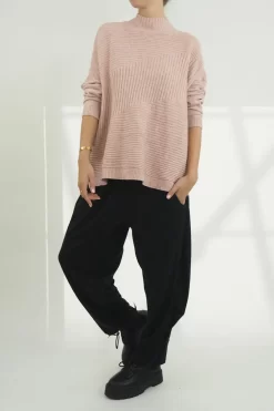 Made In Italy Conrad Turtle Ribby Knit Top Antique Rose -Fashion Women's Store made in italy conrad turtle ribby knit antique rose 2.jpg