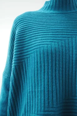 Made In Italy Conrad Turtle Ribby Knit Top Prussian -Fashion Women's Store made in italy conrad turtle ribby knit prussian04.jpg