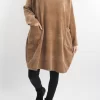 Made In Italy Dusk Pocketed Cowl Tunic Camel -Fashion Women's Store made in italy dusk pocketed cowl tunic camel1.jpg