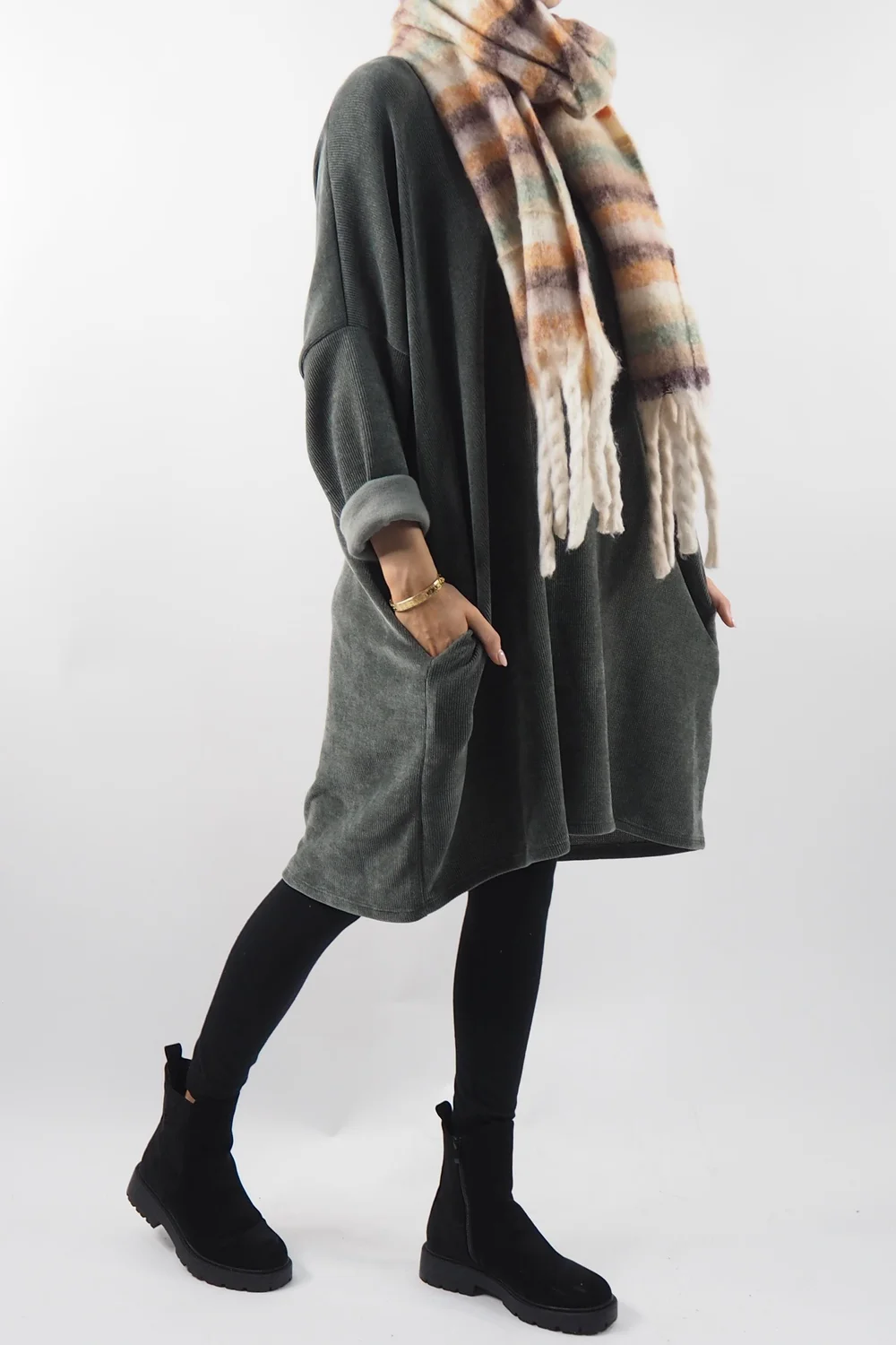 Made In Italy Dusk Sac Tunic Khaki 8 Made In Italy Dusk Sac Tunic Khaki - Image 6