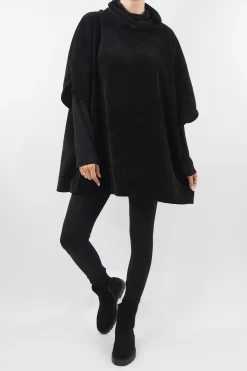 Made In Italy Dusk Slouch Throw Over Top Black *