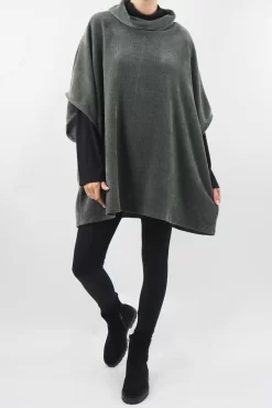 Made In Italy Dusk Slouch Throw Over Top Khaki