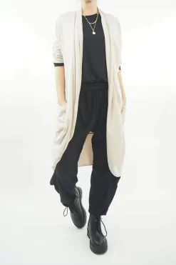 Made In Italy Edit Sloppy Jo Cocoon Cardigan Stone