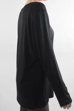 Made In Italy Fine Jersey Long Sleeve Top Black / -Fashion Women's Store made in italy fine jersey long sleeve top black202.jpg