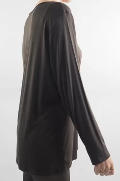 Made In Italy Fine Jersey Long Sleeve Top Brown -Fashion Women's Store made in italy fine jersey long sleeve top brown202.jpg