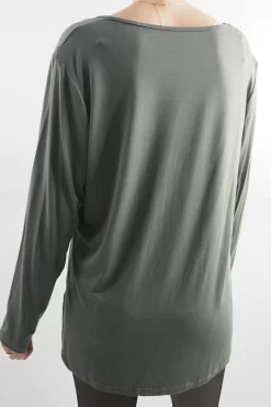 Made In Italy Fine Jersey Long Sleeve Top Khaki -Fashion Women's Store made in italy fine jersey long sleeve top khaki203.jpg