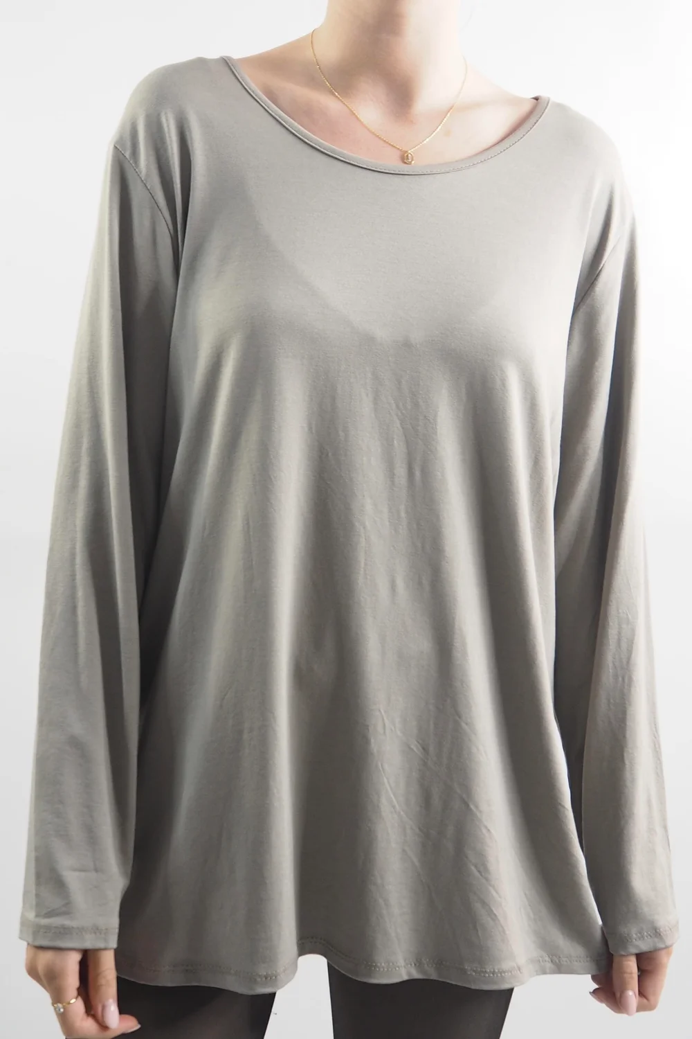 Made In Italy Fine Jersey Long Sleeve Top Mocha 3 Made In Italy Fine Jersey Long Sleeve Top Mocha