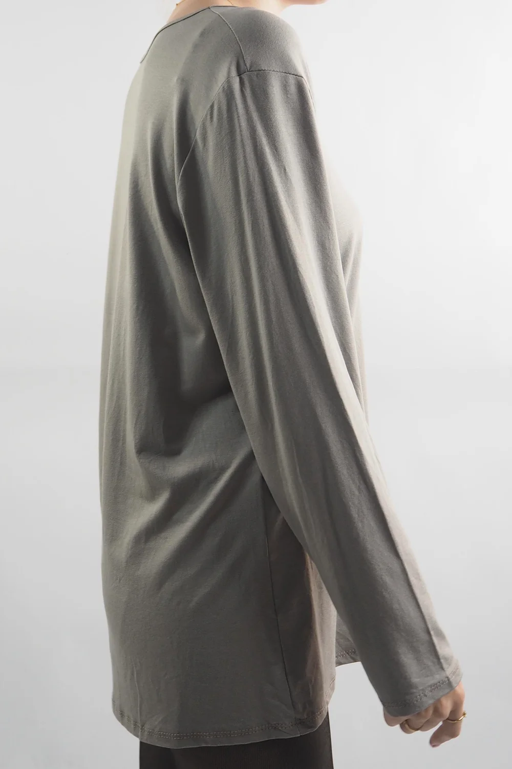 Made In Italy Fine Jersey Long Sleeve Top Mocha 4 Made In Italy Fine Jersey Long Sleeve Top Mocha - Image 2