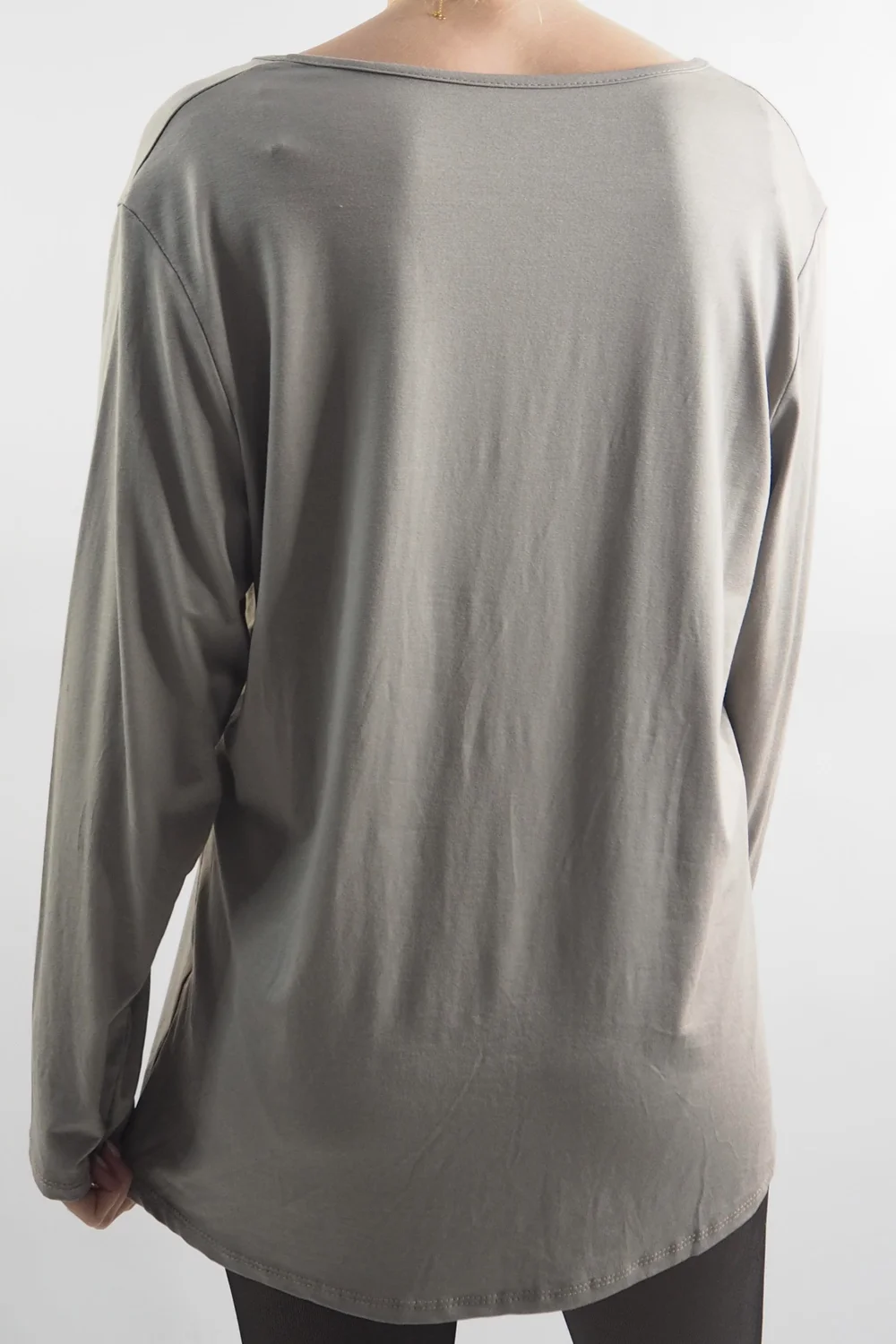 Made In Italy Fine Jersey Long Sleeve Top Mocha 5 Made In Italy Fine Jersey Long Sleeve Top Mocha - Image 3