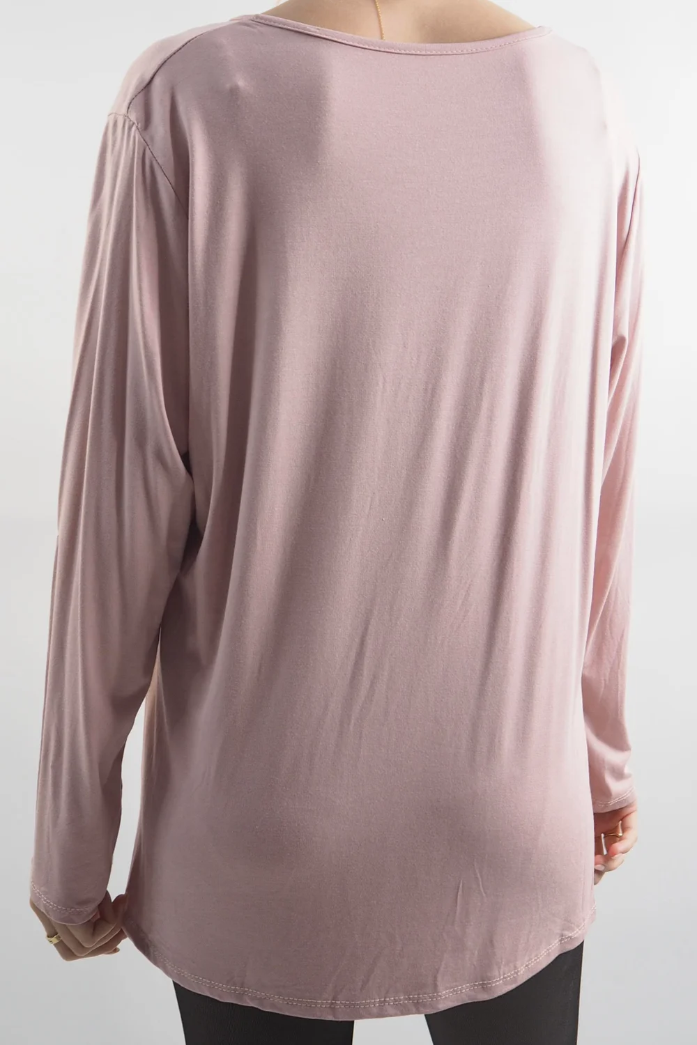 Made In Italy Fine Jersey Long Sleeve Top Rose 5 Made In Italy Fine Jersey Long Sleeve Top Rose - Image 3
