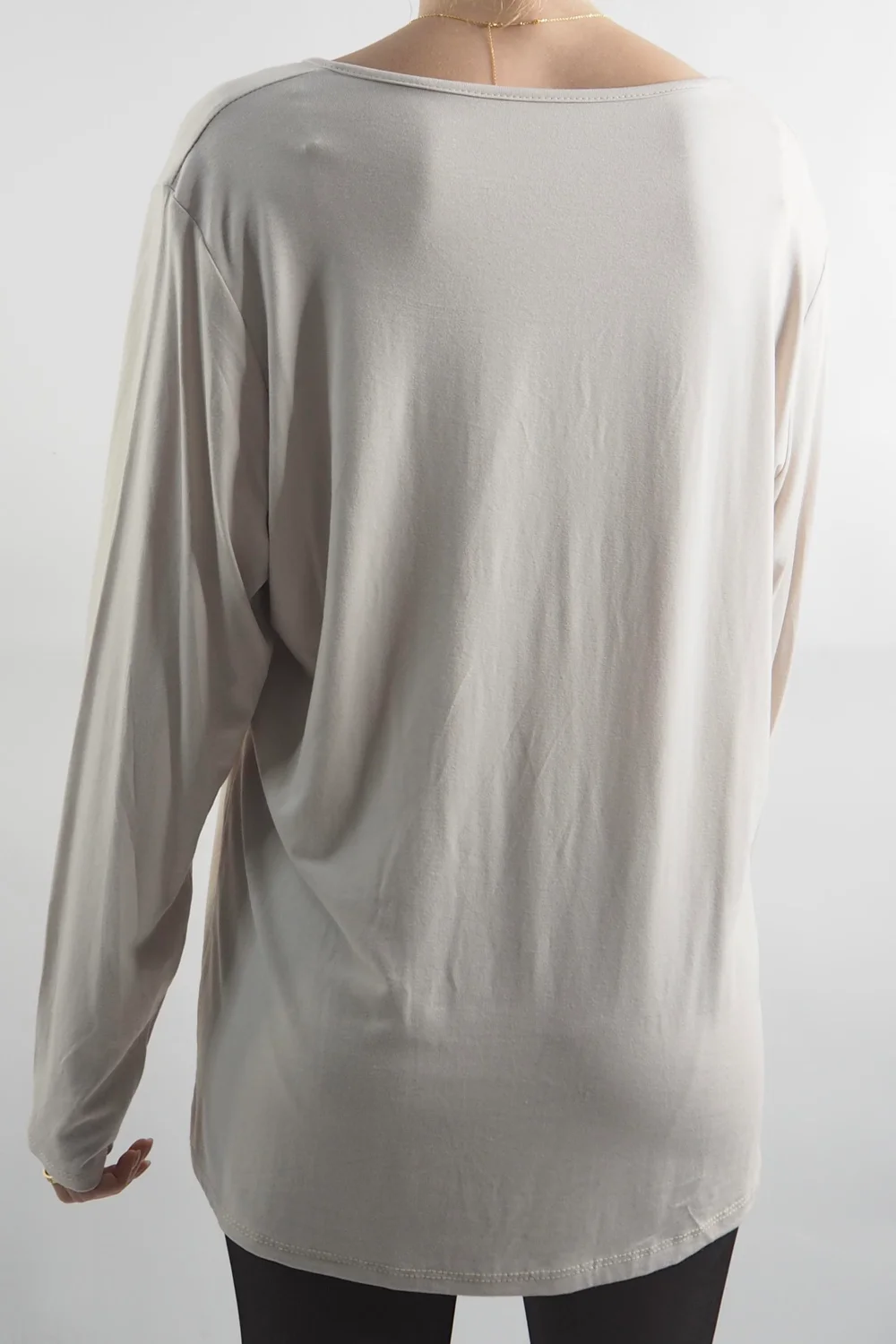 Made In Italy Fine Jersey Long Sleeve Top Stone / 5 Made In Italy Fine Jersey Long Sleeve Top Stone / - Image 3