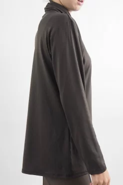 Made In Italy Fine Jersey Polo Neck Top Brown 6 Made In Italy Fine Jersey Polo Neck Top Brown -Fashion Women's Store made in italy fine jersey polo neck top brown12.jpg