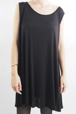 Made In Italy Fine Jersey Swing Vest Black