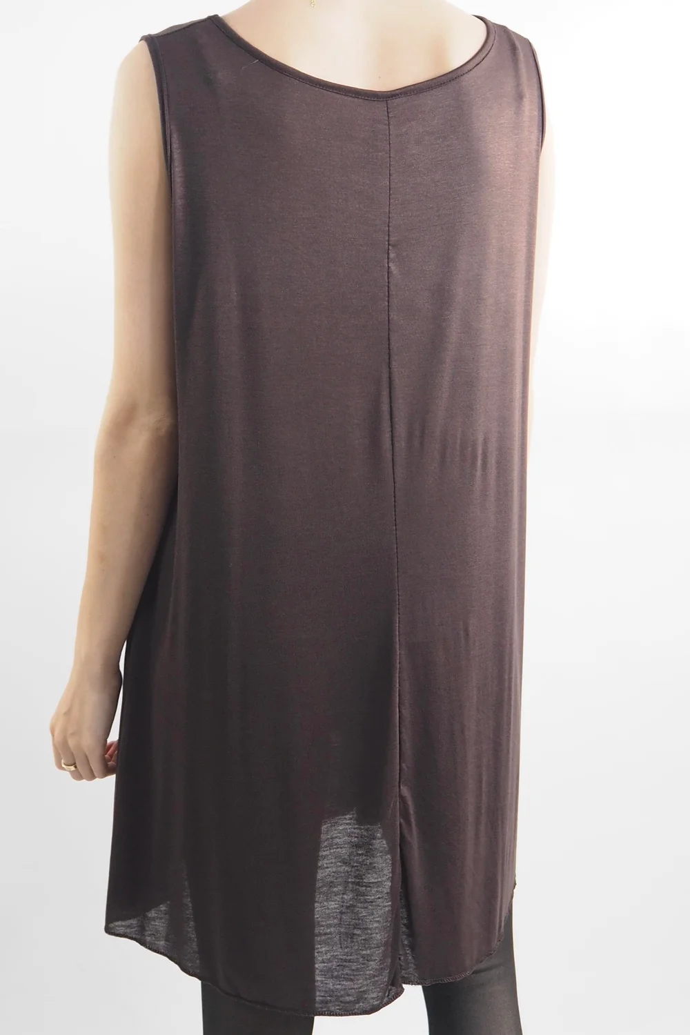 Made In Italy Fine Jersey Swing Vest Brown 5 Made In Italy Fine Jersey Swing Vest Brown - Image 3