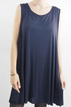 Made In Italy Fine Jersey Swing Vest Navy