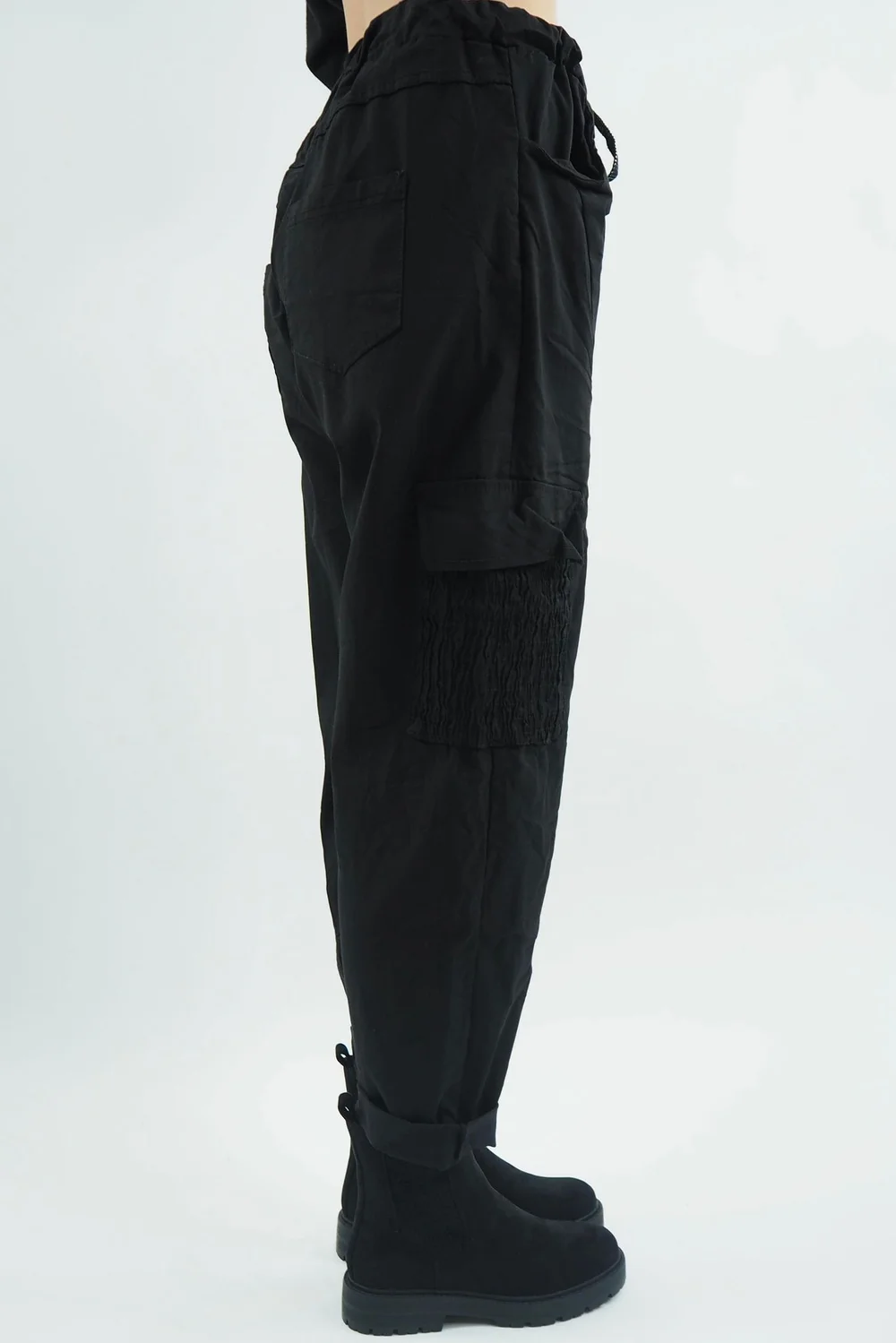 Made In Italy GiGi Cargo Magic Trouser Black 5 Made In Italy GiGi Cargo Magic Trouser Black - Image 3