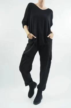 Made In Italy GiGi Cargo Magic Trouser Black 17 Made In Italy GiGi Cargo Magic Trouser Black -Fashion Women's Store made in italy gigi cargo magic trouser black08.jpg