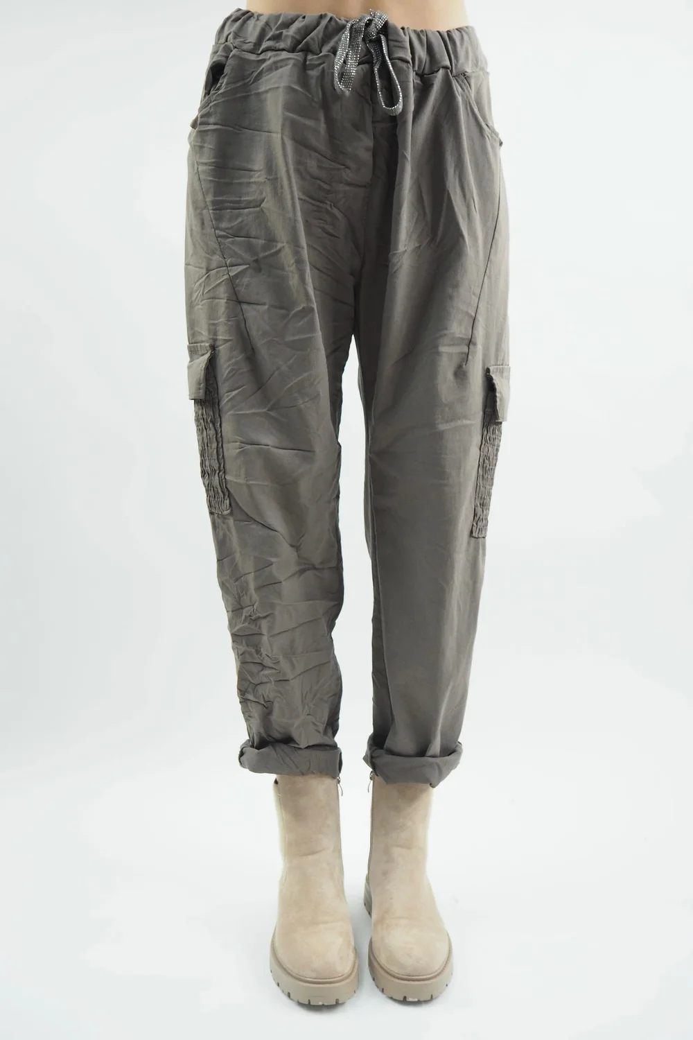 Made In Italy GiGi Cargo Magic Trouser Earth 4 Made In Italy GiGi Cargo Magic Trouser Earth - Image 2